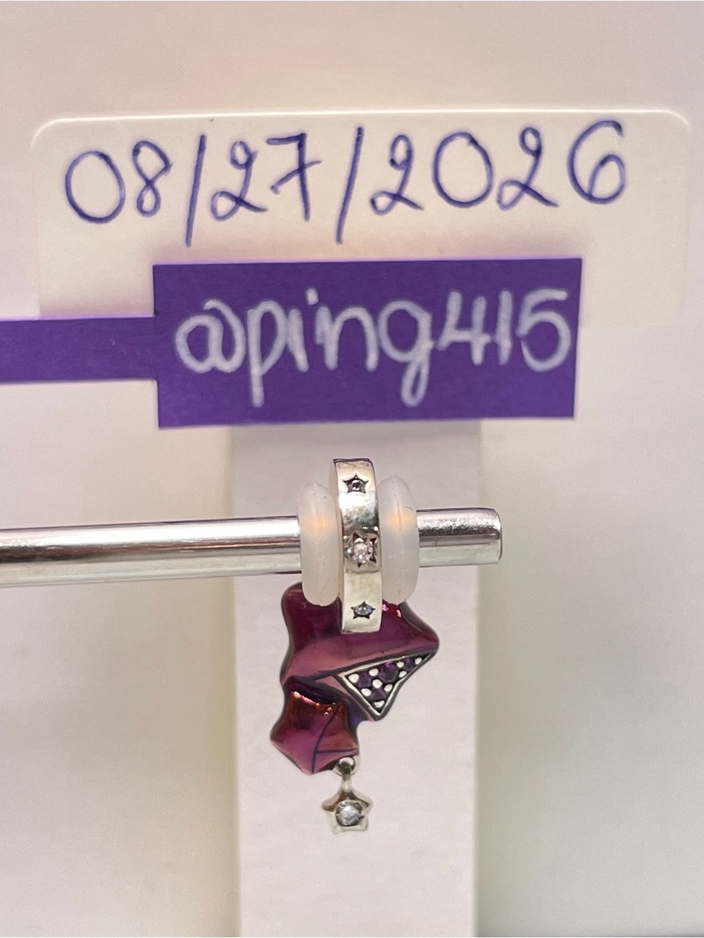 Pandora Stella Della Fortuna Purple Star dangle - Picture 2 of 10